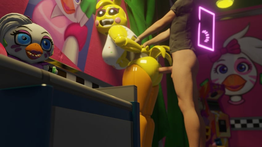 1boy 1girls 3d anal anal_insertion anal_sex anus arm_grab ass ass_focus bent_over big_ass big_breasts big_butt big_nipples big_penis blender bouncing_ass bouncing_breasts chica_(fnaf) donut_anus fat_ass female female_on_top female_penetrated five_nights_at_freddy's five_nights_at_freddy's_2 looking_at_partner looking_back male tagme winternightarts yellow_body