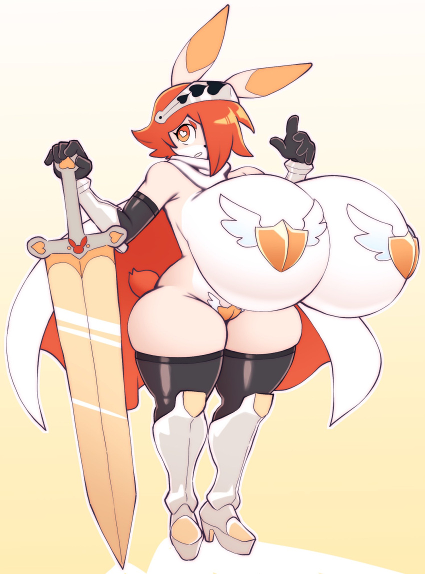 angstrom breasts_bigger_than_head bunny bunny_ears clare_(themushlord) female_only furry huge_breasts oc orange_hair original original_character tagme white_fur