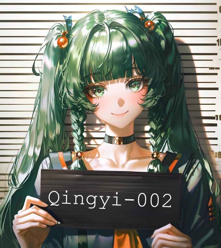 ai_generated green_hair prison qingyi_(zenless_zone_zero) zenless_zone_zero zzz