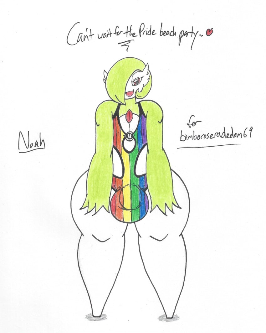 bottom_heavy bulge bulge_through_clothing commissioner_upload femboy gardevoir generation_3_pokemon huge_balls huge_cock humanoid hung_femboy hung_trap male_gardevoir monster_femboy noah_the_gardevoir one-piece_swimsuit pokémon_(species) pokemon pokemon_(species) pride_color_clothing