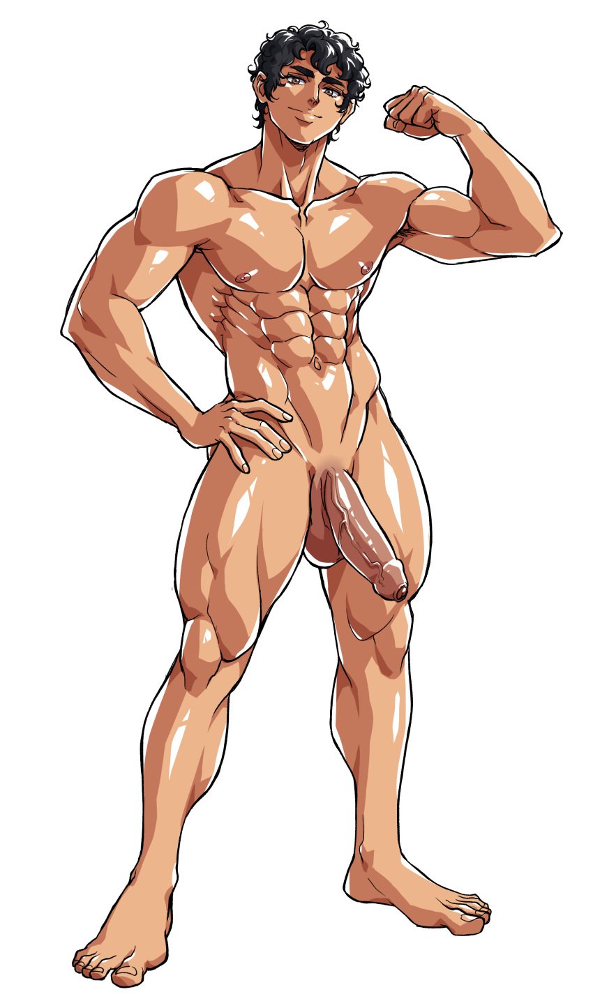 balls bara big_balls big_penis ichan male male_nipples male_only muscular_male nipples nude penis