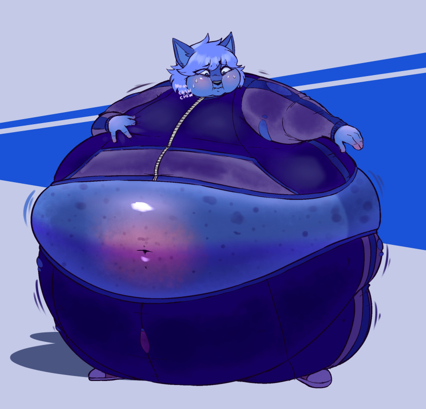 big_breasts blue_skin blueberry_inflation breasts female fruityshork furry inflation overweight tagme thick_thighs wide_hips