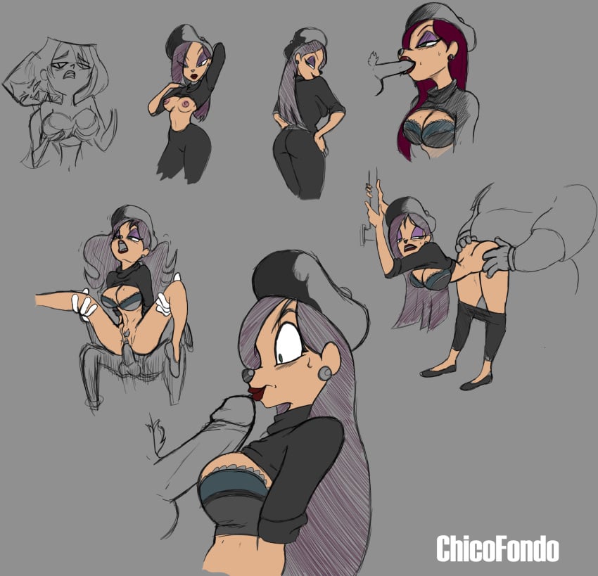 an_extremely_goofy_movie beret_girl blowjob chicofondo colored disney furry goof_troop gwen_(tdi) heather_(tdi) profile sketch total_drama_island