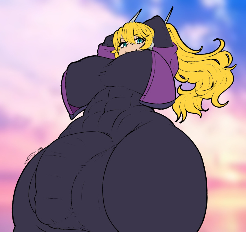 1futa abs balls big_balls big_breasts big_bulge big_penis big_testicles blonde_female blonde_hair breasts bulge clothed clothing commission dickgirl flaccid fully_clothed futa_only futanari huge_breasts huge_bulge huge_cock huge_hips human jazz_(oc) large_breasts large_bulge light-skinned_futanari light_skin long_hair low-angle_view penis solo spintopple standing testicles thick_thighs wide_hips