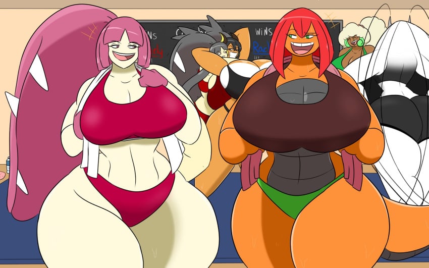 ashley_(igph) erica_(igph) female huge_breasts igphhangout mawile pheromosa pokemon pokemon_(species) rachel_the_raichu_(igph) raichu scrafty tagme whimsicott