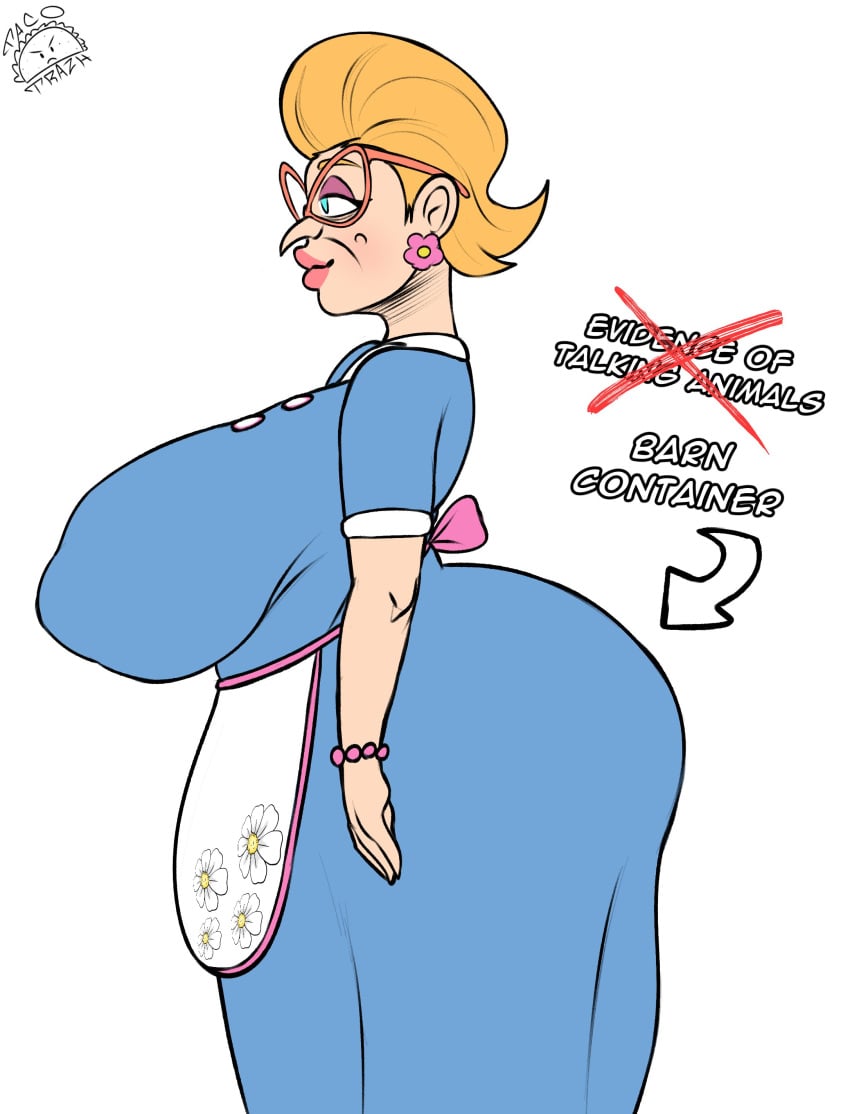 1girls absurd_res absurd_resolution absurdres ass back_at_the_barnyard barnyard_(film) big_ass big_butt blue_eyes boobs_and_butt_pose breasts busty curvaceous curvy curvy_female curvy_figure dimple dimples dress earring earrings english_text evil_container fat_ass female female_focus female_only flower_earrings glasses hi_res high_resolution highres huge_ass huge_breasts huge_butt large_ass large_breasts light-skinned_female light_skin maikyoh mature mature_female medium_hair meme milf nickelodeon nora_beady orange_hair short_hair sideass sideboob simple_background solo solo_female solo_focus tagme text voluptuous voluptuous_female white_background