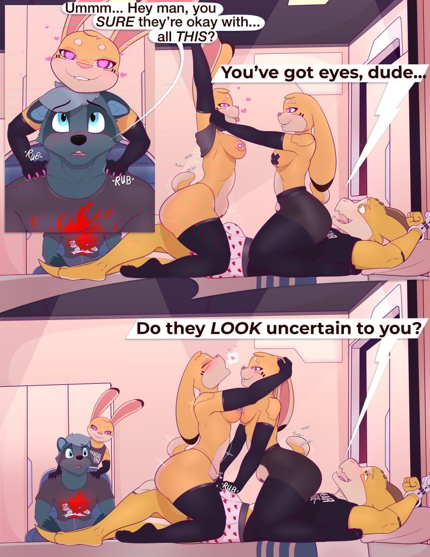 2025 absurd_res animal_humanoid anthro armwear ass assisted_exposure barcode barcode_on_pubis barcode_tattoo bed bottomless bottomless_anthro bottomless_female breast_size_difference breast_squish breasts breath bunn-e bunnysinfull clone clothed clothing comic countershade_torso countershading cuff_(restraint) cybernetic_eye cybernetic_limb cybernetics cyberpunk dialogue dominant dominant_female dragon dragon_humanoid ear_piercing ear_pull elbow_gloves erection erection_under_clothing exhibitionism eyebrow_piercing facial_piercing female female/female finger_fuck fingering furniture glint_summit_(character) gloves group group_sex handcuffed handcuffed_to_bed handcuffed_to_pole handcuffs handjob handjob_through_clothing handwear happy happy_sex hi_res horn humanoid imminent_sex lagomorph legwear lip_piercing long_ears looking_at_viewer looking_pleasured lying machine male male/female mammal massage metal_cuffs multiple_piercings muscular muscular_anthro muscular_male mythological_creature mythological_scalie mythology naught_joe navel navel_piercing nervous nipple_piercing nipples on_back on_bed panties panting pasties penile piercing procyonid raccoon restrained restraints robot robot_anthro scalie scut_tail sex shaking short_tail shortstack sitting sitting_on_another size_difference slim small_breasts smaller_female smok_(character) speech_bubble squish stockings surprised tail tattoo thick_thighs thigh_highs thong threesome topless topless_anthro topless_female trembling trio underwear undressing undressing_another undressing_partner vaginal_penetration voyeur wide_hipped_anthro wide_hipped_female wide_hips