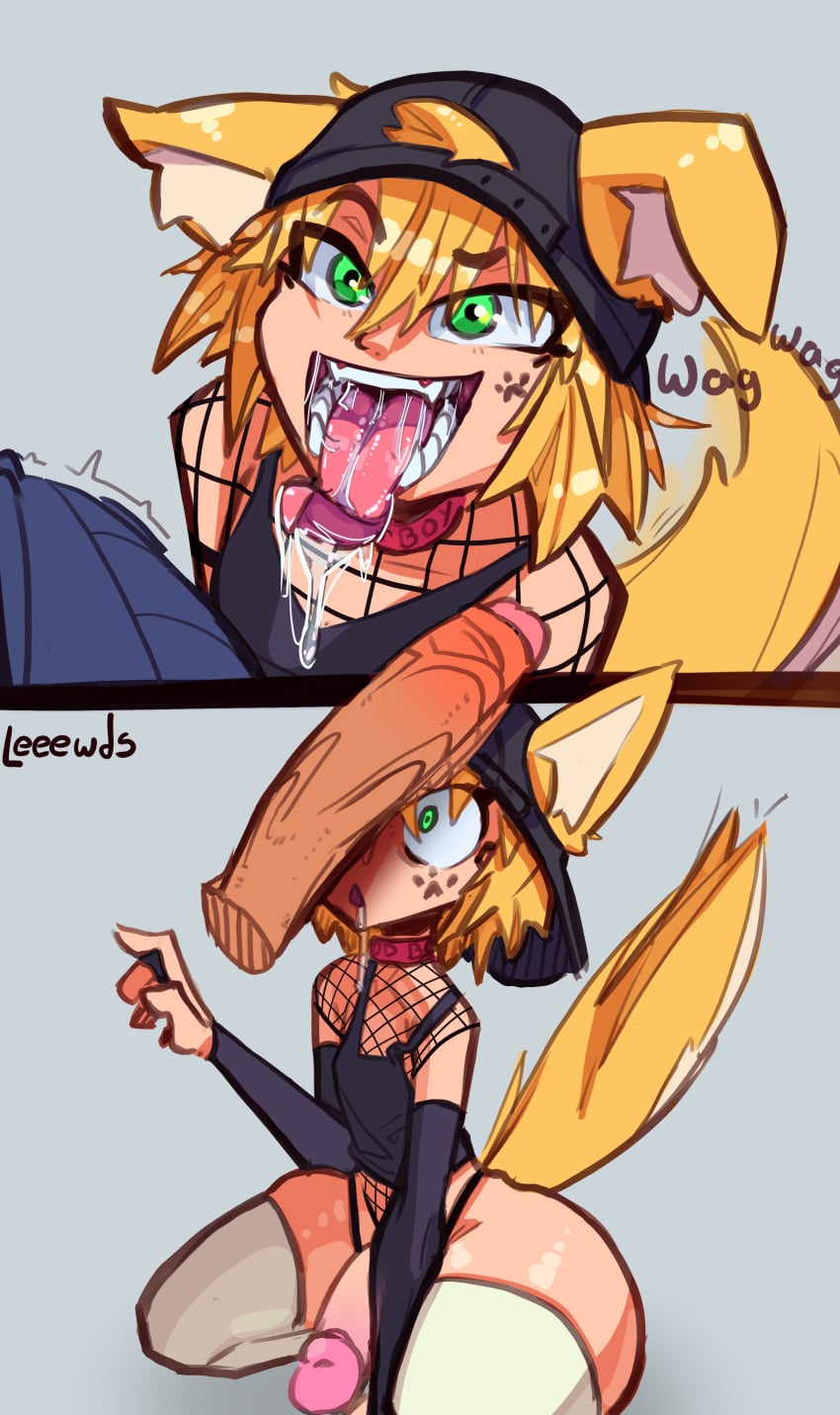 2boys ass ass_bigger_than_head backwards_cap backwards_hat blonde_hair blonde_male bottom_heavy bottomless bottomless_male canine collar comic comic_panel comic_strip dog_boy dog_collar dog_ears dog_tail ethan_(leeewds) excited_expression excited_for_sex excited_male face_tattoo faceless_character faceless_male femboy femboy_focus fishnet_clothing gay gay_male green_eyes huge_cock imminent_fellatio imminent_oral kneeling kneeling_on_floor leeewds light-skinned_femboy light-skinned_male light_skin long_tongue looking_at_penis male male/male male_only massive_penis open_mouth original original_character penis_awe penis_bigger_than_body penis_bigger_than_head penis_on_face penis_out penis_size_difference puppyboy saliva saliva_drip saliva_string saliva_trail salivating scared_expression sharp_teeth surprised surprised_expression surprised_look tail tan-skinned_male tan_skin teeth thick_ass thick_penis thick_thighs thighhighs tongue tongue_out twink wagging_tail yaoi