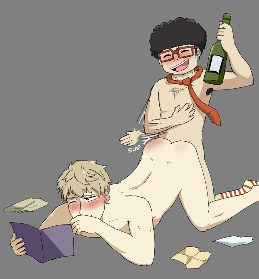 2boys blush drunk drunk_sex franky_franklin gay_domination gay_sex loid_forger peperonpomo reading reading_book slap slapping slapping_ass slapping_butt spy_x_family yaoi