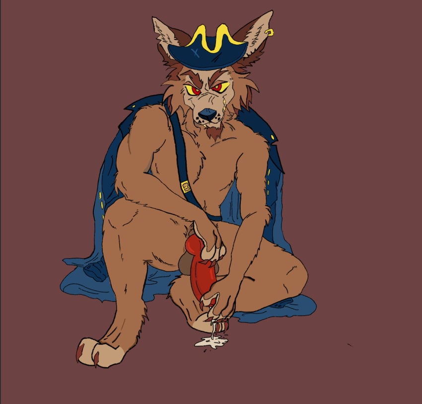 1boy 4_fingers animal_genitalia anthro anthro_male anthro_only anthro_solo balls beard blue_clothing blue_hat blue_headwear blue_jacket blue_nose brown_beard brown_body brown_fur canid canine canine_genitalia canine_penis cheek_tuft claws clothes clothing cock coyote cum dark_blue_hat dark_blue_nose dick digital_media_(artwork) ear_piercing ear_ring earring eyebrows facial_hair fangs fit fit_male fur furry furry_male furry_only furry_solo genitals hat headwear indigo_park jacket jacket_off jizz jpeg knot knotted_penis lidded_eyes male male_anthro male_furry male_only no-human no_human no_humans no_male_nipples non-human non-human_only one_color_background only_furry only_male penis pierced_ear piercing pirate pirate_hat plain_background red_eyes red_eyes_male red_penis semen sharp_teeth simple_background simple_shading skurv_the_coyote_(indigo_park) smile smiling snaggle_teeth snaggle_tooth solo solo_anthro solo_furry solo_male squatting testicles v3lo420 video_games yellow_sclera yellow_teeth