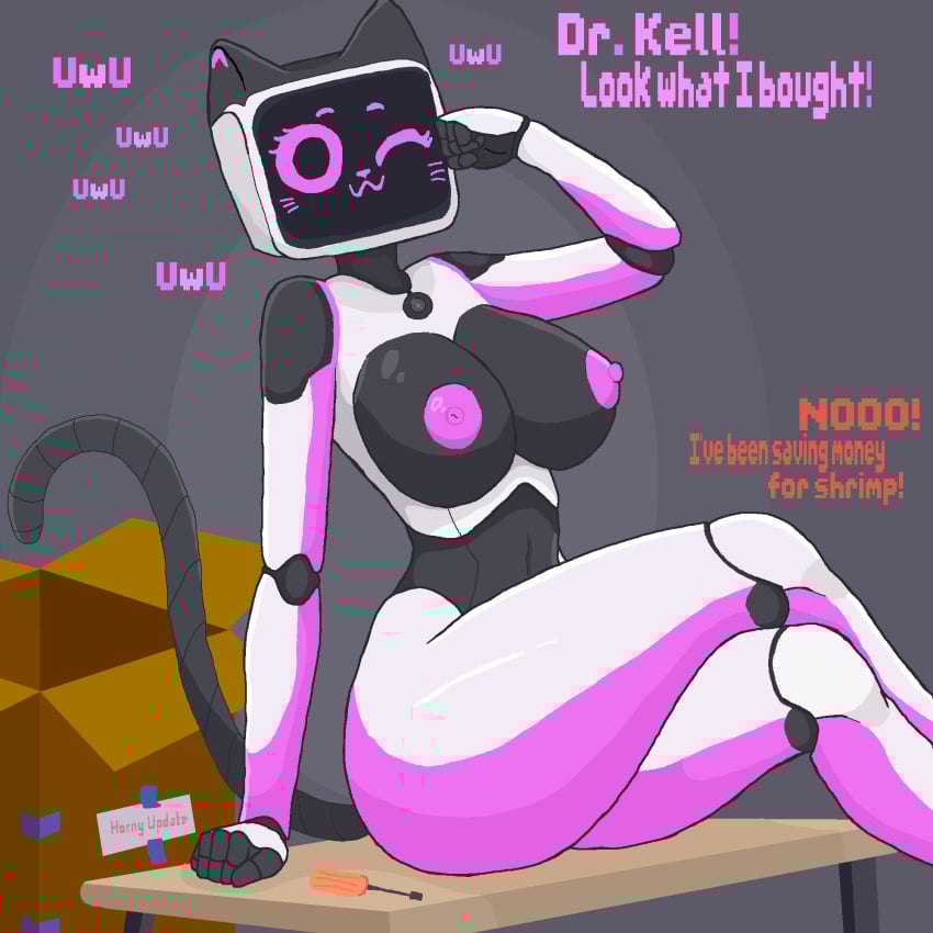 kerfur kerfur_omega_(votv) lazyskif pixel_art pussy robot screen_face voices_of_the_void