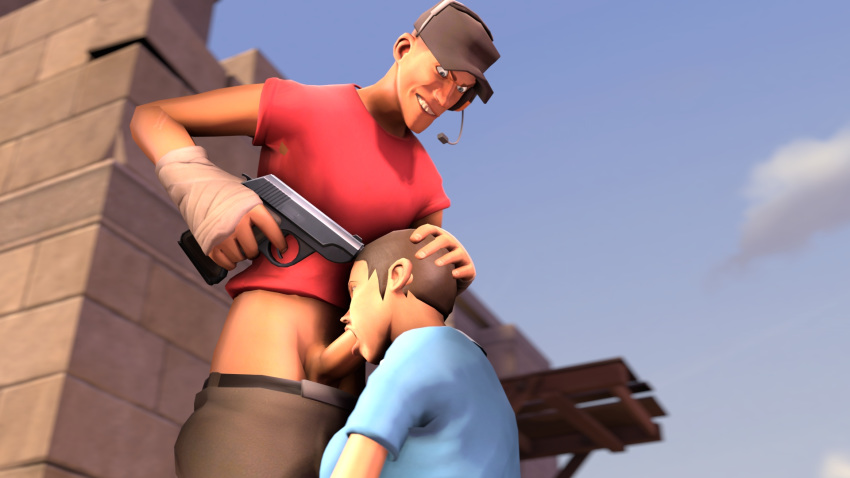 1boy 1girls 3d fellatio female femscout forced_fellatio gun gun_to_head human human_female human_male human_only male oral oral_sex penis pistol rape red_shirt rule_63 scout scout_(team_fortress_2) selfcest sex source_filmmaker straight team_fortress team_fortress_2 weapon