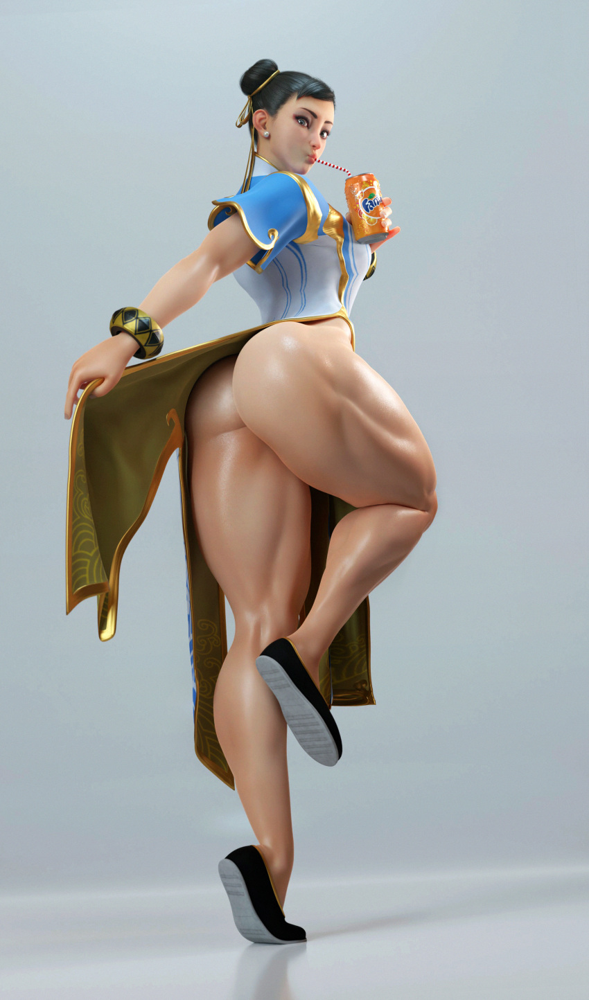 1girls 2023 3d asian_female ass ass_focus athletic athletic_female batesz big_ass big_breasts black_hair bottomless bracelet breasts bubble_ass bubble_butt capcom chinese_clothes chinese_toe_shoes chun-li clothed clothed_female clothes clothing dress dress_lift drinking drinking_soda drinking_straw fanta female female_only fully_clothed green_eyes hi_res high_resolution high_slit_dress highres holding_object holding_soda light-skinned_female light_skin mature_female milf muscles muscular muscular_female muscular_thighs no_panties no_pants no_underwear patreon_username shoes soda soda_can solo solo_female standing street_fighter street_fighter_6 thick_thighs tied_hair tight_clothing tiptoes toe_shoes toned toned_female toned_legs twitter_username wide_hips