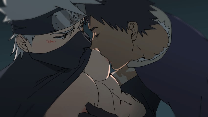 2d 2d_animation animated bara blush gay hatake_kakashi male male/male male_nipples male_only muscular_male naruto naruto_(series) naruto_shippuden nipple_pinch nipple_tweak nipples nsfwbutter sucking_nipples uchiha_obito yaoi