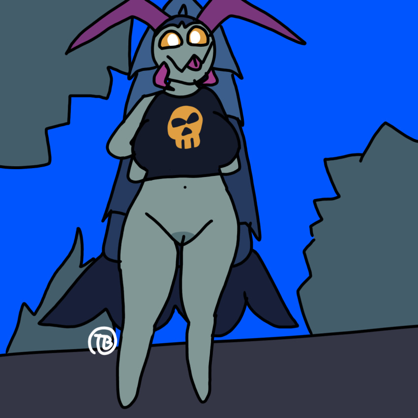 1girls 4_arms antennae antennae_(anatomy) arachnarmidillidia artist_logo belly_button big_breasts black_crop_top black_shirt blue_skin clothing crop_top female female_focus female_only half-dressed half_naked isopod no_bra no_panties no_underwear orange_eyes pussy rocks self_upload shell skull standing standing_in_water teddybomb1820 thick_thighs tongue tongue_out twitch twitch_streamer virtual_youtuber visible_pussy vtuber vtuber_persona vtuberfanart water watermark wet white_pupils youtube youtuber youtuber_girl