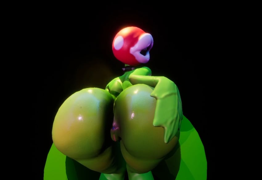 2024 3d anthro anus ass ass_focus asshole big_ass big_breasts big_butt floral_print piranha_plant piranha_plant_girl plant plant_girl plant_humanoid plantie plants puffy_lips pussy workerdev