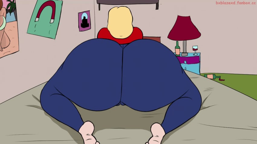 1girls adult_swim animated anus_outline ass barefoot bed bedroom beth_smith big_ass blaze_(artist) blonde_hair bouncing_ass bubble_butt cameltoe clothing dat_ass fat_ass female female_only huge_ass indoors jiggling_ass large_ass milf mother pants rick_and_morty shirt solo thick_ass thick_thighs twerking wide_hips