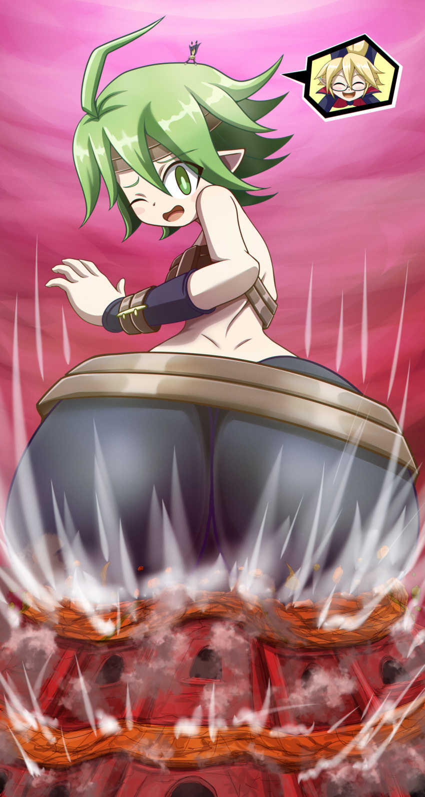 ass ass_focus disgaea giantess jenny_secret nippon_ichi_software professor_(disgaea) shorts thick_ass valkyrie_(disgaea)