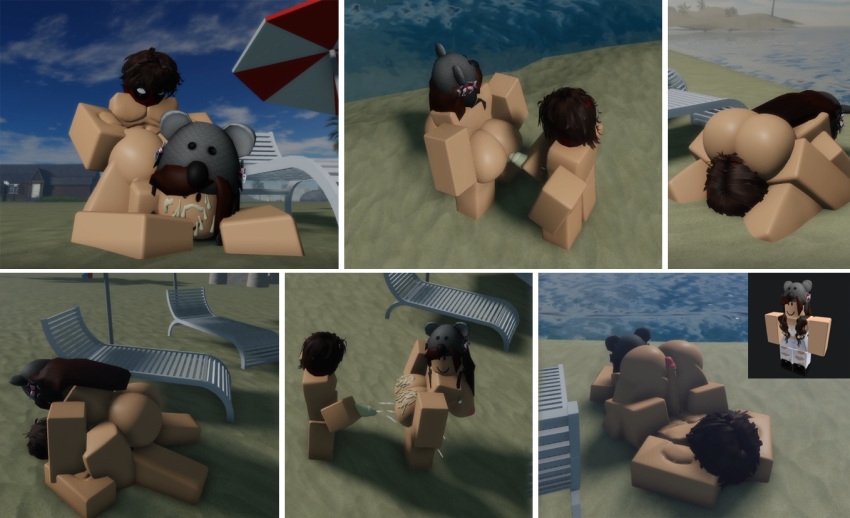 1boy 1girls 3d 69 artist_self-insert ass beach beach_sex big_ass breasts completely_nude cowgirl_position cum cum_drip cum_on_ass cum_on_face eating eating_ass eating_pussy ninjashyper2 nude outside penis reference_image roblox roblox_avatar robloxian self_upload tagme