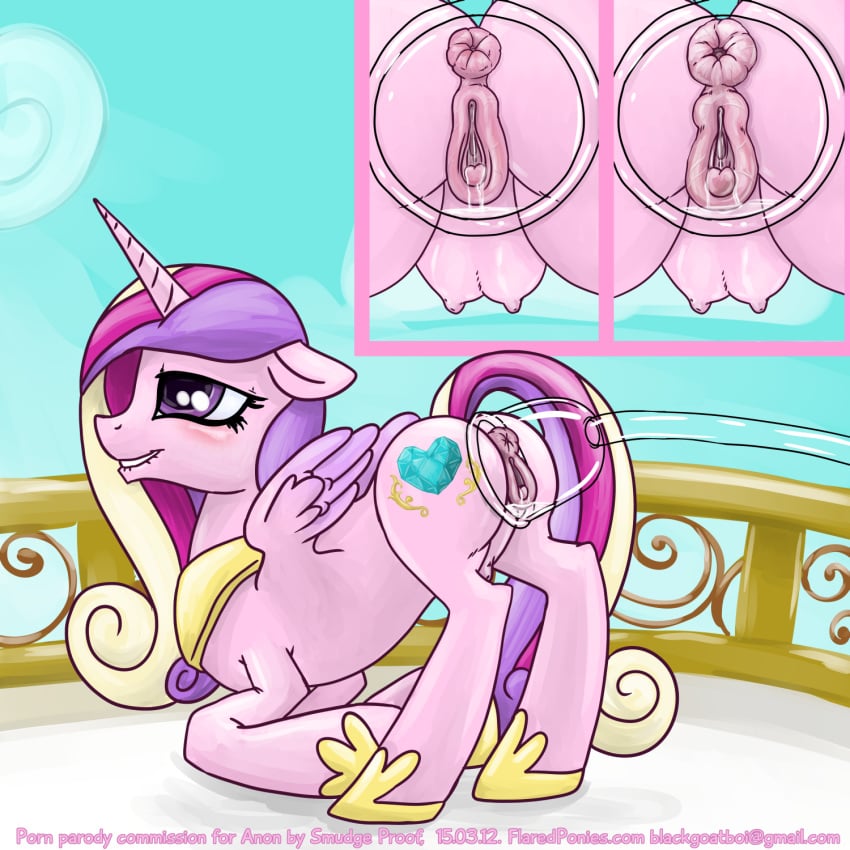 anus crotchboobs female friendship_is_magic looking_back my_little_pony princess_cadance_(mlp) pussy pussy_pump smudge_proof solo vein