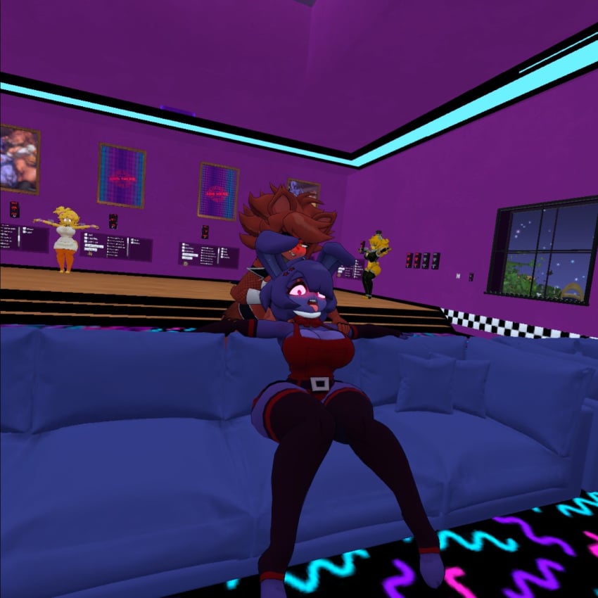 blush bondage bonfie_(cryptiacurves) cally3d cryptiacurves fexa_(cryptia) five_nights_at_freddy's fredina's_nightclub imaginary_ropes vrchat