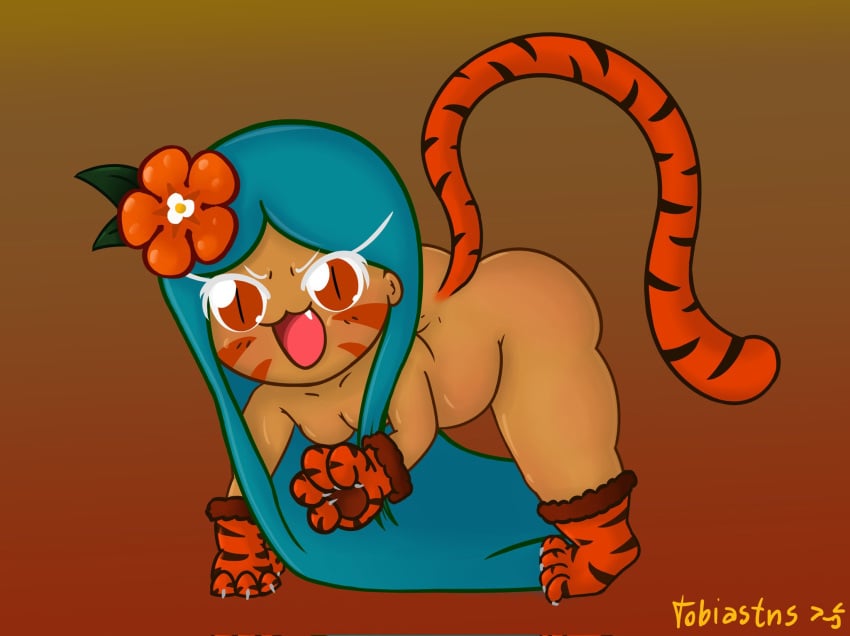 :3d ass cookie_run cookie_run_kingdom female food_creature solo solo_female solo_focus tagme tiger_lily_cookie tobiastns_(artist)