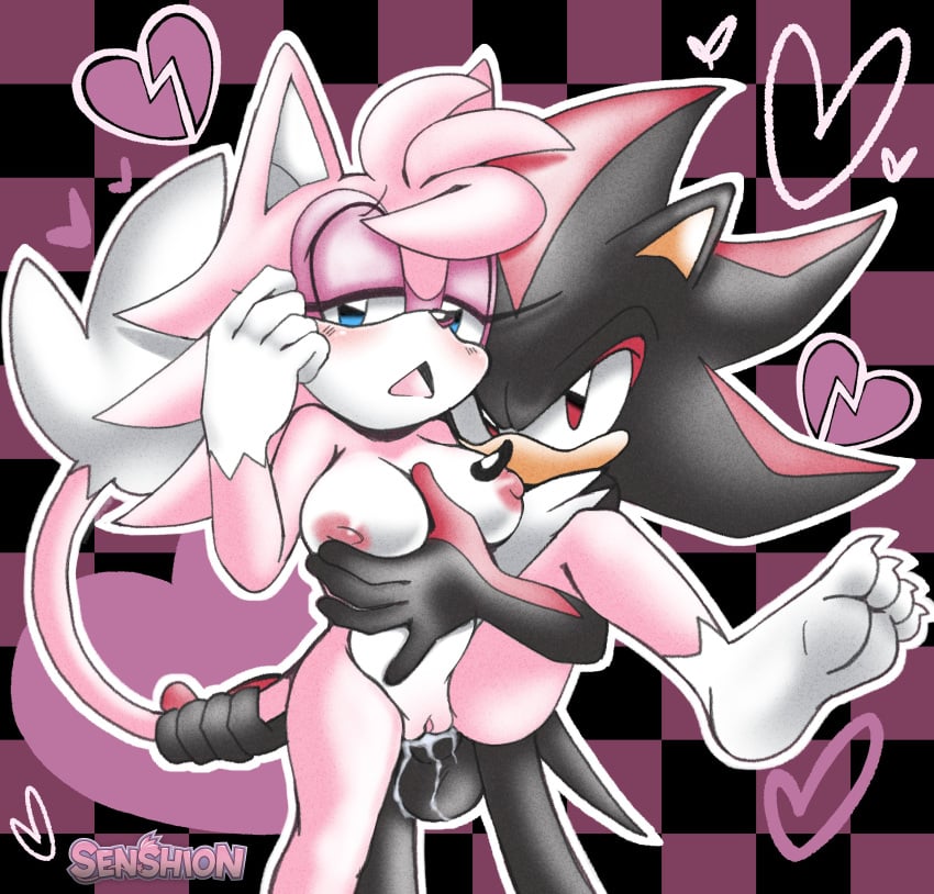 1boy 1girls anthro anthro_on_anthro anthro_only anthrofied areolae artist_name black_fur blue_eyes breasts cat eulipotyphlan eyelashes feline female fur furry half-closed_eyes hedgehog male nipples open_mouth penetration penis penis_in_pussy pink_fur red_eyes sega sensh_the_cat senshion sex shadow_the_hedgehog sonic_(series) sonic_the_hedgehog_(series) standing standing_on_one_leg standing_sex straight tail tail_grab vagina vaginal vaginal_penetration vaginal_sex white_fur