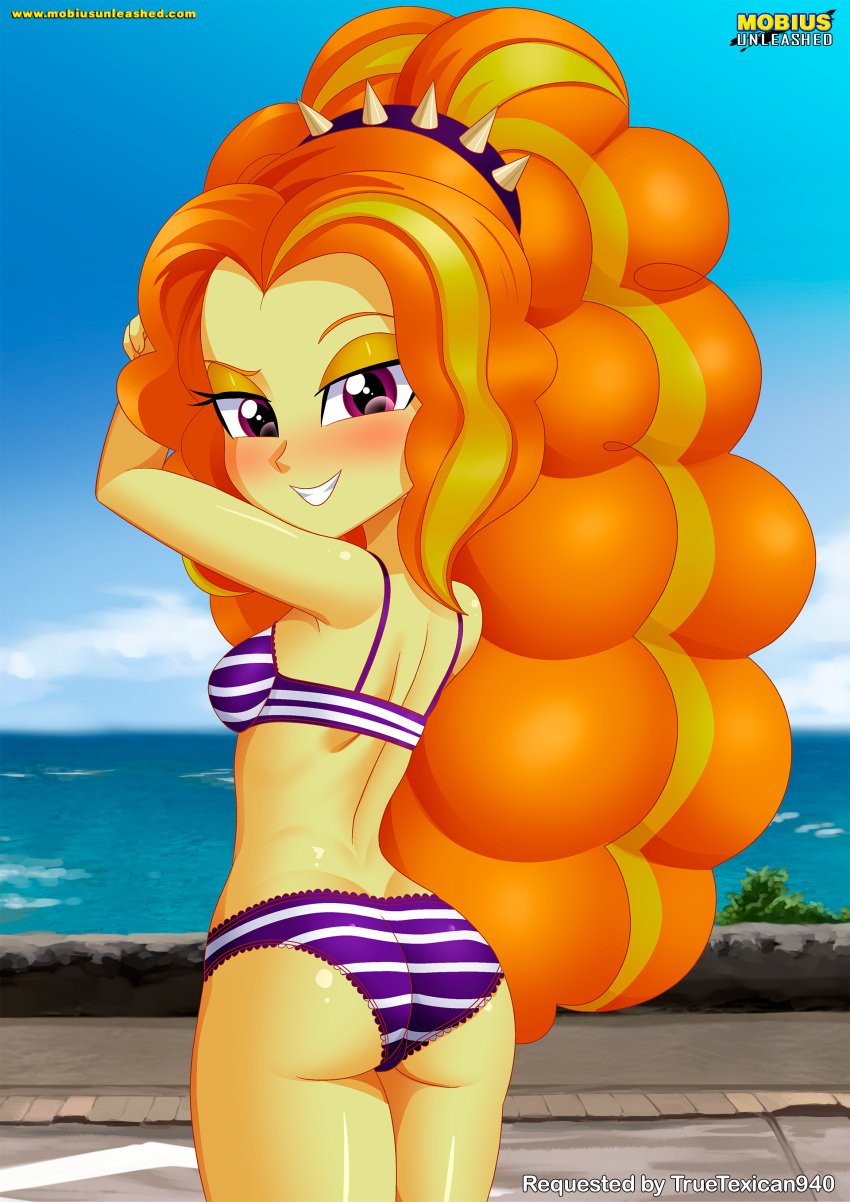 1girls adagio_dazzle ass bbmbbf bikini blush bra equestria_girls equestria_untamed female female_only friendship_is_magic hasbro looking_at_viewer my_little_pony palcomix solo swimsuit teeth underwear