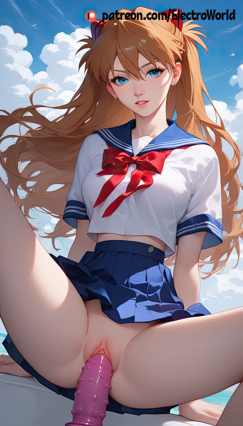 1girls ai_generated asuka_langley_sohryu breasts deep_penetration dildo electroworld female female_masturbation long_hair masturbation neon_genesis_evangelion neopn_genesis_evangelion no_panties nude orgasm orgasm_face outdoors riding_dildo school_uniform sex_toy sitting skirt solo spread_legs vaginal_insertion