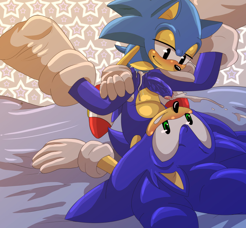 2015 anal anal_sex angelofhapiness anthro bed blue_fur blush classic_sonic cum cum_in_ass cum_inside fur furry green_eyes hedgehog lying male male/male male_only mammal multiple_males orgasm penetration penis sega sex sonic_(series) sonic_generations sonic_team sonic_the_hedgehog sonic_the_hedgehog_(series) tagme yaoi