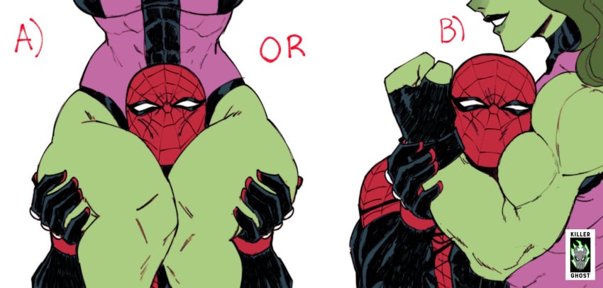 1boy 1boy1girl 1girls avengers big_ass big_breasts big_thighs bigger_female breasts curvaceous curvy curvy_figure digital_media_(artwork) female giantess green-skinned_female green_body green_skin height_difference hips hourglass_figure huge_ass huge_breasts huge_thighs hulk_(series) jennifer_walters killerghost large_ass large_breasts large_female large_thighs larger_female legs light-skinned_male light_skin lordkillerghost macro macro_female male male/female marvel marvel_comics mature mature_female mini_giantess peter_parker she-hulk shorter_male size_difference slim_waist smaller_male spider-man spider-man_(series) straight tall tall_female taller_female thick thick_hips thick_legs thick_thighs thighs voluptuous waist wide_hips wide_thighs wholesome femdom malesub