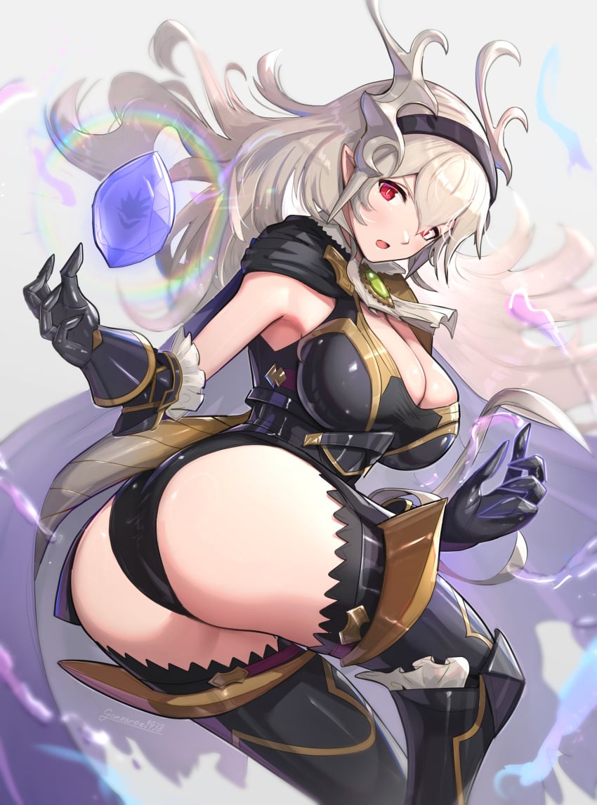 ass ass_focus big_ass breasts corrin_(fire_emblem) corrin_(fire_emblem)_(female) fire_emblem fire_emblem_fates gonzarez intelligent_systems nintendo red_eyes white_hair