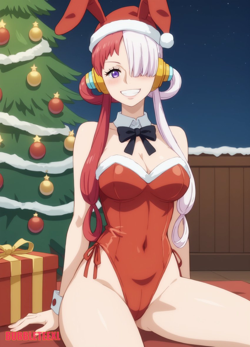 ai_assisted ai_generated anime anime_style bubbleteexl christmas female female_only one_piece uta uta_(one_piece)