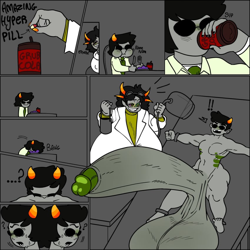 big_ass big_balls big_breasts big_butt big_cock big_penis comic comic_page gigantic_testicles gray_skinned_female gray_skinned_male grey_skin homestuck homestuck_oc homestuck_troll horn horns huge_ass huge_breasts huge_butt huge_cock levene_(chavicgerman) megokinho tilder_(chavicgerman)