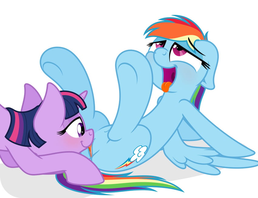 2015 absurd_res cunnilingus cutie_mark duo equine female feral friendship_is_magic hair hi_res horn mammal multicolored_hair my_little_pony open_mouth oral pegasus plain_background purple_eyes purple_hair pussy rainbow_dash_(mlp) rainbow_hair sex smile tongue tongue_out twilight_sparkle_(mlp) unicorn vaginal_penetration white_background wings yuri zutheskunk