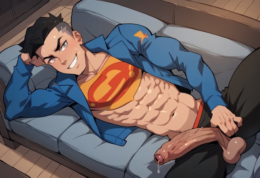 ai_generated balls conner_kent dc dc_comics foreskin gay gay_sex kon-el male male_only muscular muscular_male partially_retracted_foreskin penis sex superboy superboy_(conner_kent) superboy_(dcamu) tagme uncircumcised young_justice