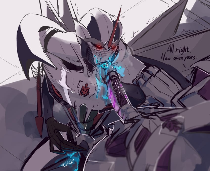 2boys energon male male_only megatron onomatopoeia oral robot starscream text transformers transformers_prime yaoi