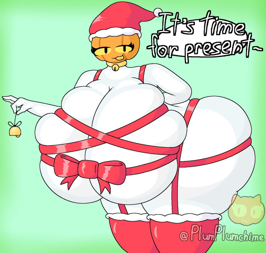 ass ass_bigger_than_head bell big_ass big_breasts big_butt big_thighs breasts breasts_bigger_than_head busty busty_female christmas christmas_clothing christmas_outfit collar collar_bell enormous_ass enormous_breasts enormous_butt enormous_thighs gigantic_ass gigantic_breasts gigantic_butt gigantic_thighs holidays huge_ass huge_breasts huge_butt huge_thighs hyper hyper_ass hyper_breasts hyper_butt massive_ass massive_breasts massive_butt massive_thighs new_year new_year_2025 no_nipples oc plumkinplumchime pumpkin pumpkin_head revealing_clothes slime slime_girl slime_monster smug soft_ass soft_breasts teasing wrapped wrapped_breasts wrapped_legs