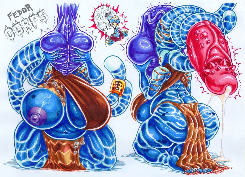 1futa alien areola ass backsack ball_grab balls big_balls big_breasts big_butt big_penis blue_body blue_skin bodily_fluids bottomwear breasts bulge clothed clothing cum cum_drip dripping duo futa_focus futa_is_smaller futanari genital_fluids genitals gynomorph gynomorph/male head_tail hi_res huge_balls huge_breasts huge_butt huge_cock humanoid hung_bottom hyper hyper_balls hyper_genitalia hyper_penis intersex intersex/male kneeling loincloth male male_on_futa mostly_nude penile penile_spines penis penis_squeeze penis_worship saggy_balls tail tail_around_penis tail_fetish tail_play the_fedor_corpse thick_thighs unusual_anatomy