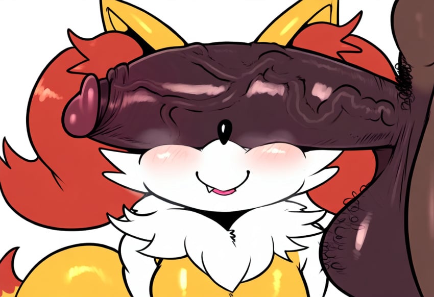 1boy 1boy1girl 1girls ai_generated big_penis braixen cant_see_the_haters duo female furry game_freak human_on_anthro male meme mullon nintendo novelai penis penis_covering_eyes pokemon pokemon_(species) pokephilia straight