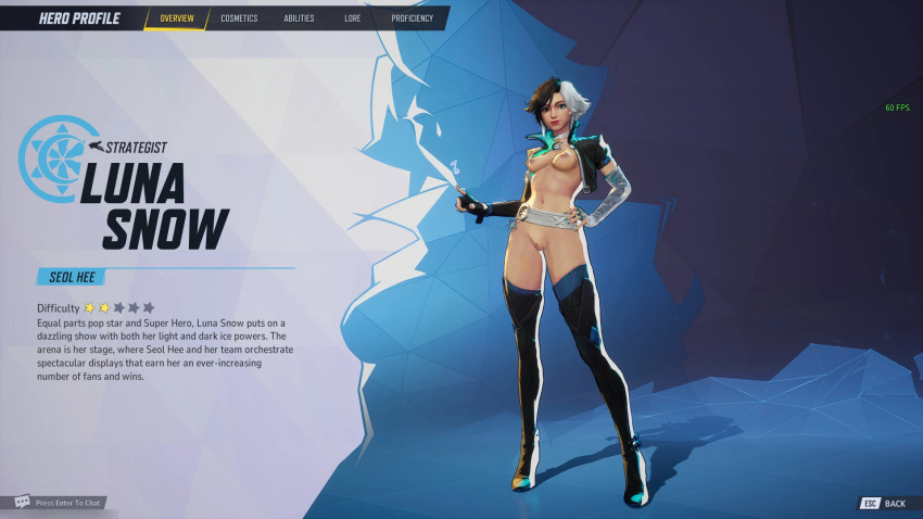 1girls 3d breasts female female_only luna_snow luna_snow_(marvel_rivals) marvel marvel_comics marvel_rivals mod nude solo