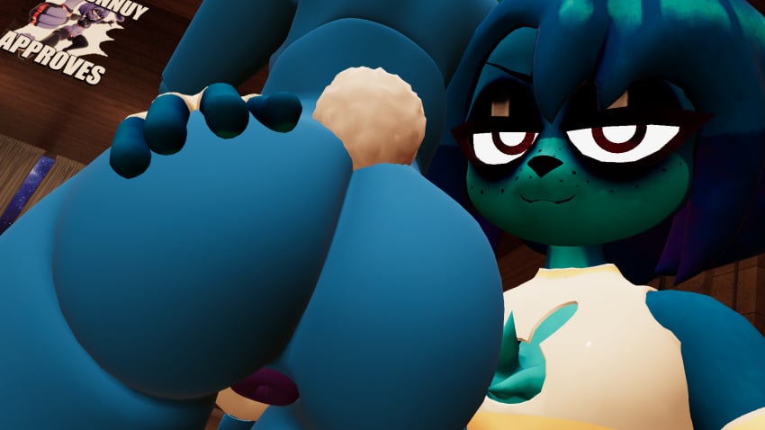 2boys ass blue_fur femboy femboy_only five_nights_at_freddy's five_nights_at_freddy's_2 jordevoir smug toy_bonnie_(fnaf) vrchat vrchat_avatar