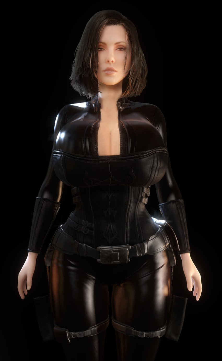 1girls 3d big_breasts big_hips black_bodysuit black_corset black_hair black_hair_female bodysuit corset eye_contact female female_only front_view gigantic_breasts hi_res high_resolution highres hips hourglass_figure huge_breasts huge_hips humanoid humanoid_female humanoid_only kate_beckinsale large_breasts large_hips looking_at_viewer no_bra open_bodysuit open_clothes selene_(underworld) solo solo_female underworld unzipped unzipped_bodysuit upper_body vaako vampire vampire_girl wide_hips