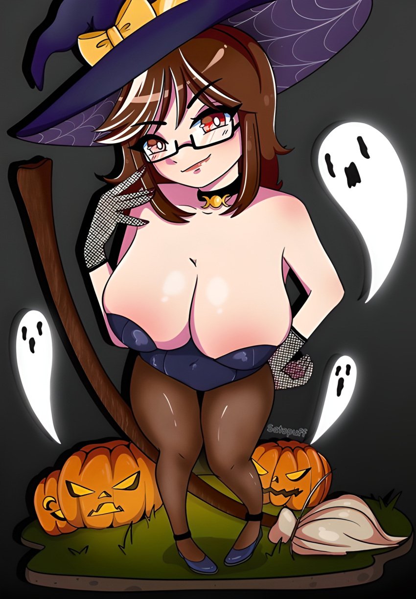 big_breasts curvy glasses huge_breasts lancer_hard lanserina large_breasts light-skinned_female light_skin witch