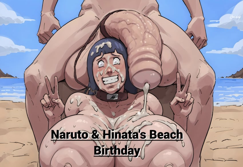 ai_assisted cock_worship cum cum_on_breasts cum_on_face cumming facial huge_breasts humiliation hyuuga_hinata naruto naruto_(series) nervous nervous_smile peace_sign penis_leash picture selfie shiin_(ai_generated) uzumaki_naruto