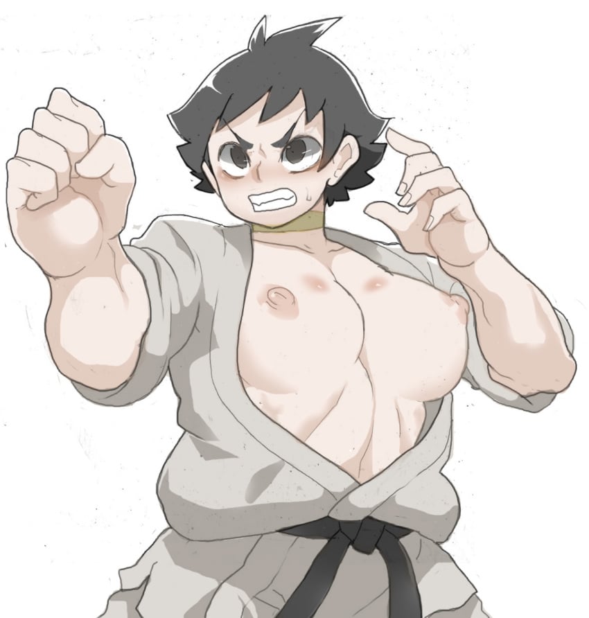 2d black_hair busty capcom female female_focus hourglass_figure makoto_(street_fighter) ryu_(artist) short_hair street_fighter street_fighter_iii tagme tomboy wide_hips