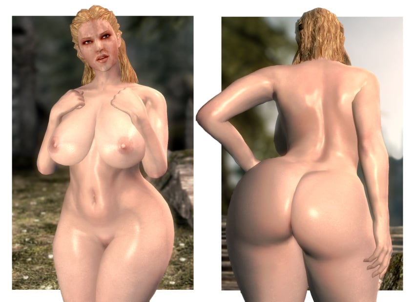 3d ancientsealab ass ass_focus big_ass big_breasts breast_focus busty_female curvy curvy_figure gerdur looking_at_viewer multiple_views nord pawg skyrim solo_female solo_focus standing tagme the_elder_scrolls thick_ass thick_breasts thick_female white_background