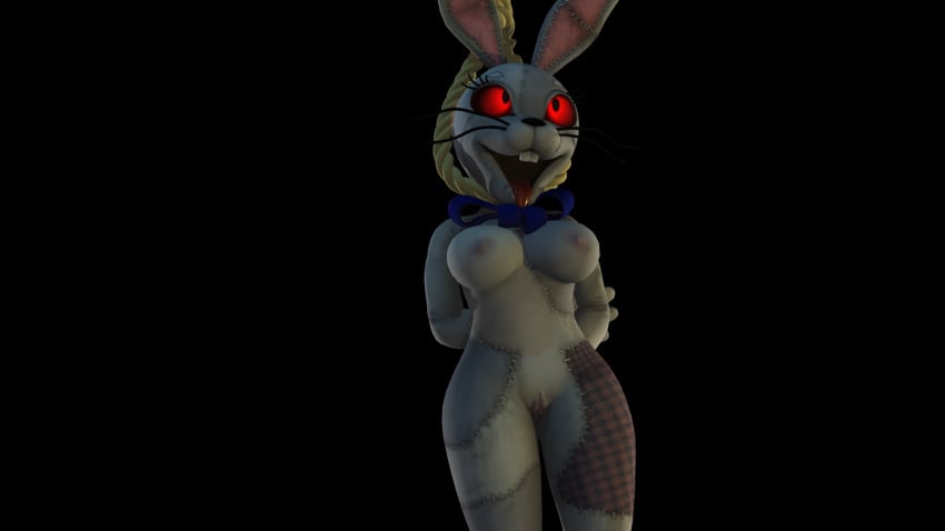 arms_behind_back black_background black_pupils breasts corpse dead death dying eyes female_death five_nights_at_freddy's five_nights_at_freddy's:_security_breach hanged necrophilia nipples pussy rabbit_ears rabbit_nose rabbit_teeth red_sclera simple_background slit_pupils solo strangled vanny whiskers