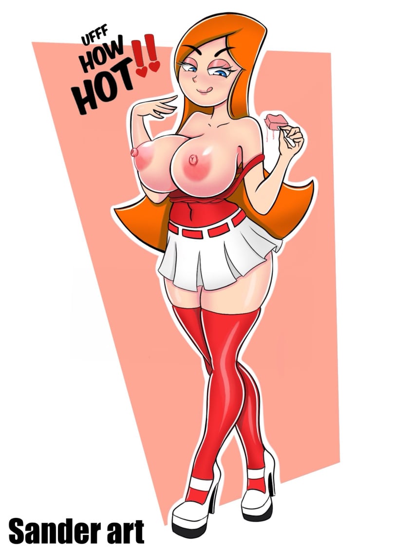 1girls big_breasts candace_flynn disney phineas_and_ferb sander_art sanders solo