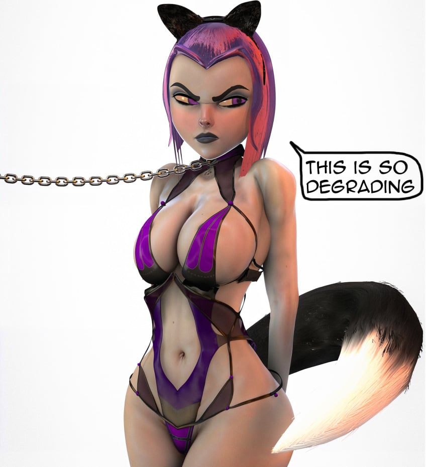 1girls big_ass cat_ears cat_tail english_text female female_only garryswood huge_breasts raven_(dc) skimpy_clothes solo text